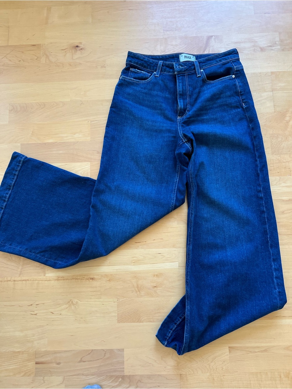 PAIGE Harper Indigo Zip-Front Jeans - Picture 2 of 7